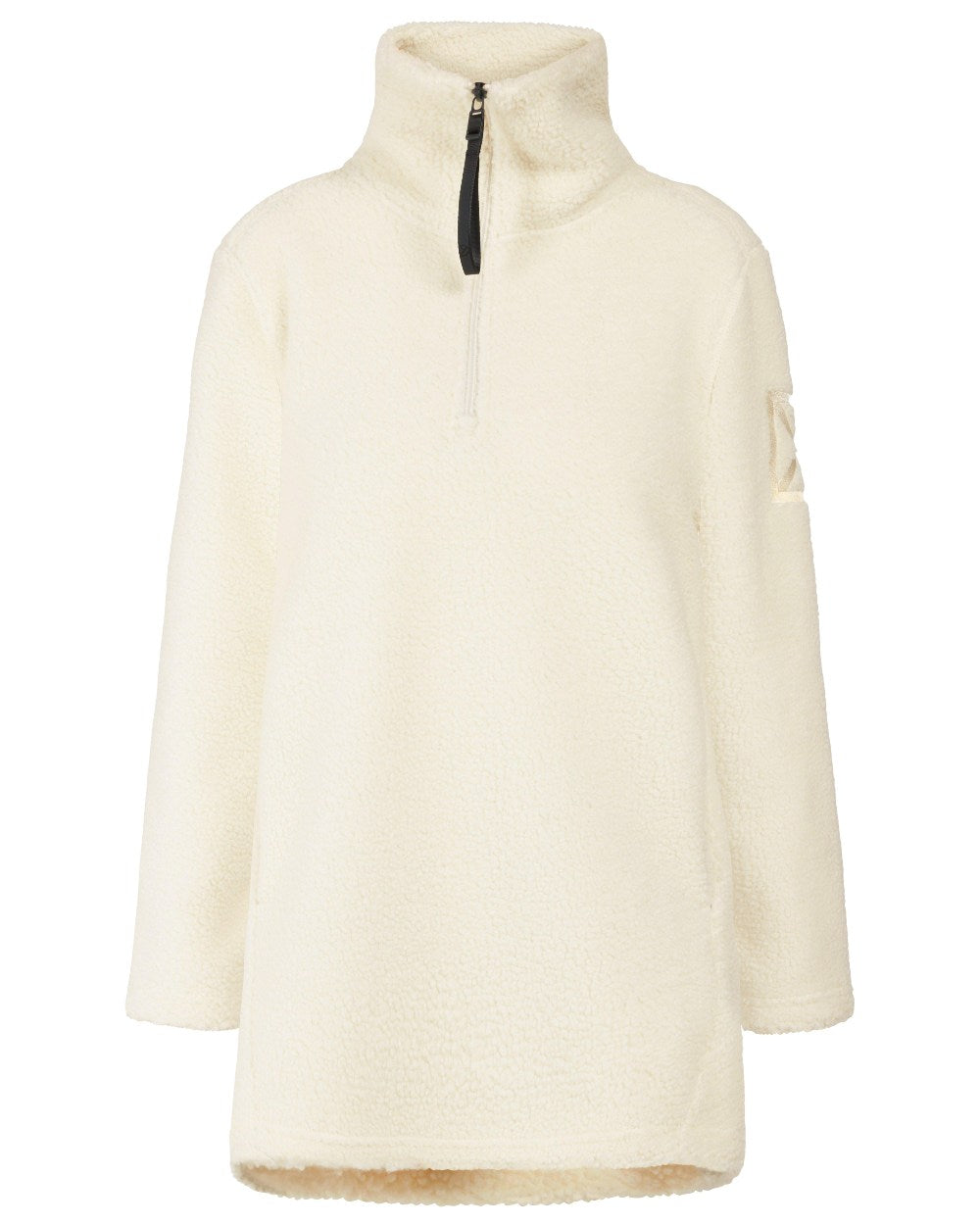 White Foam Coloured Didriksons Womens Marina Half Zip On A White Background 