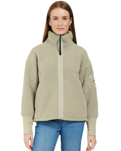 Wilted Leaf Coloured Didriksons Womens Mella Full Zip Jacket On A White Background 