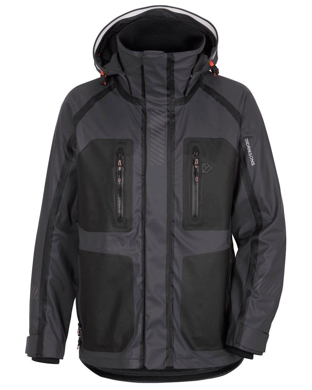 Coal Black Coloured Didriksons Element 2.0 Unisex Jacket On A White Background