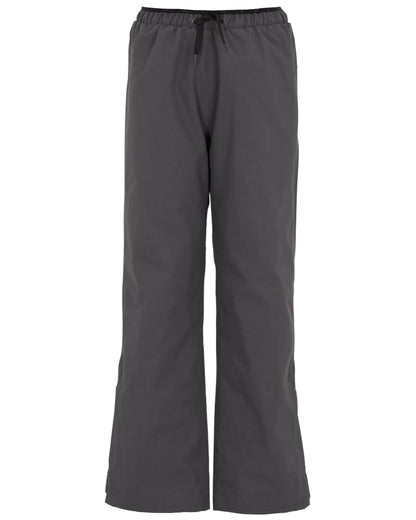 Coal Black Coloured Didriksons Drake Youth Pants On A White Background 