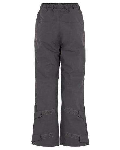 Coal Black Coloured Didriksons Drake Youth Pants On A White Background 