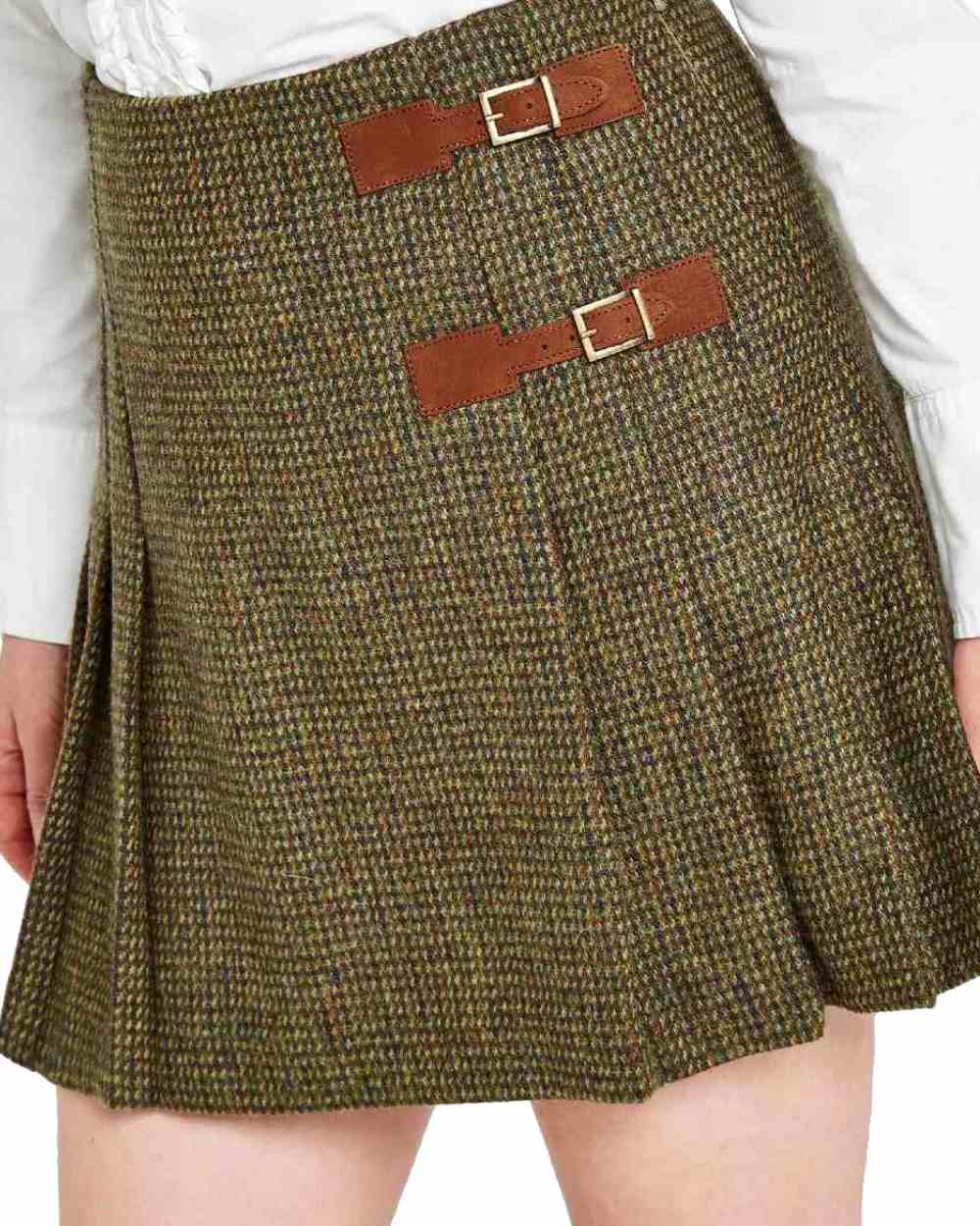 Heath Coloured Dubarry Blossom Tweed Skirt On A White Background