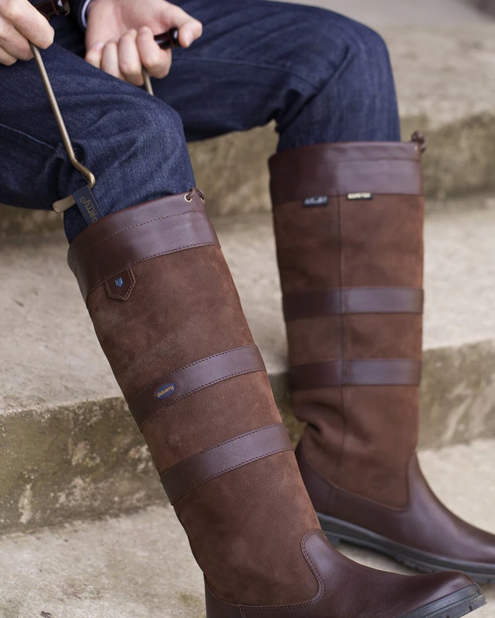 Dubarry Boot Hooks On A stairs Background