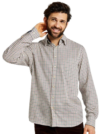 Ox Blood Coloured Dubarry Connell Tattersal Check Shirt On A White Background