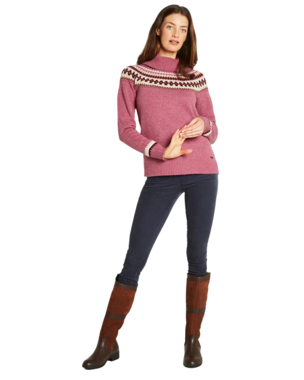 Clover Coloured Dubarry Riverdale Knitted Sweater On A White Background