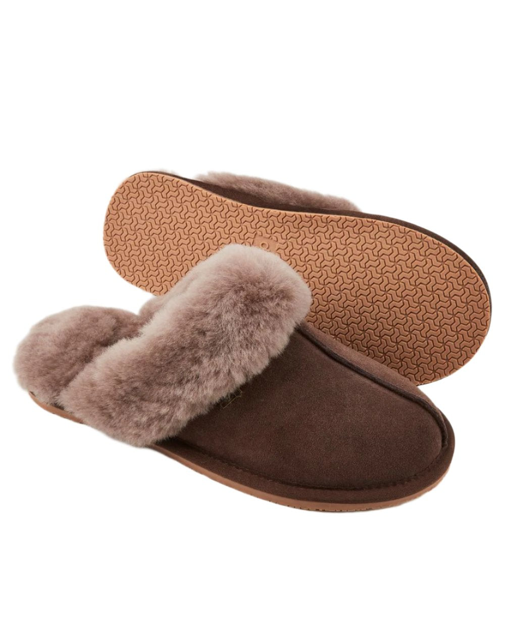 Cigar Coloured Dubarry Rockmill Slip On Slippers On A White Background 