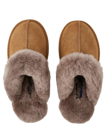 Sand Coloured Dubarry Rockmill Slip On Slippers On A White Background 