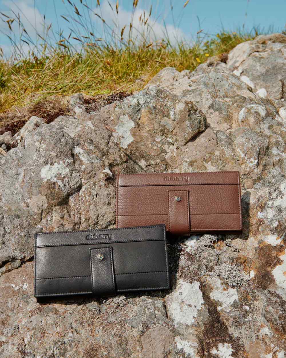 Black Coloured Dubarry Strawhill Ladies Wallet On A Hill Background 