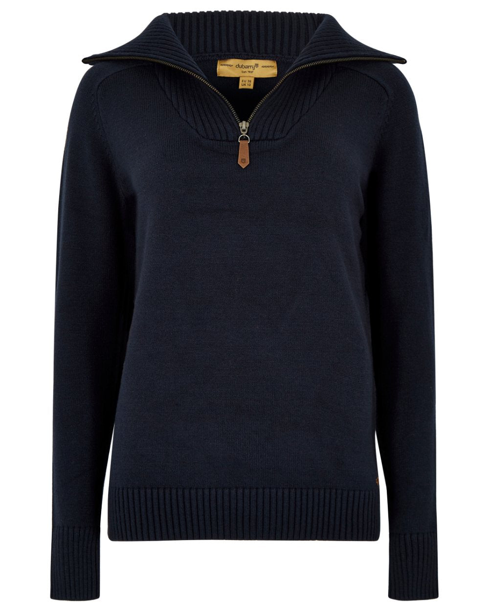 Navy Coloured Dubarry Womens Rosmead Sweater On A White Background 