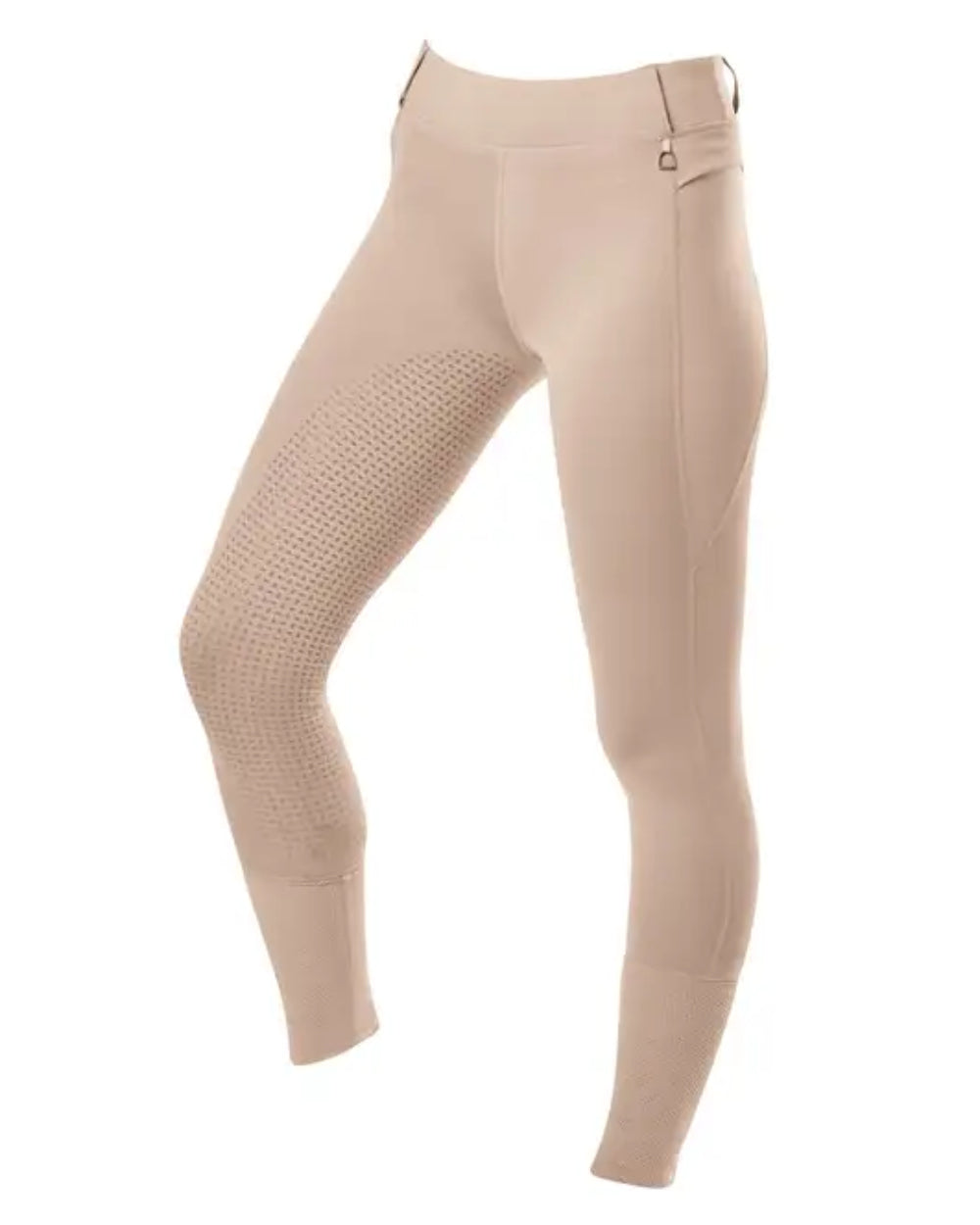 Beige Coloured Dublin Childrens Cool It Everyday Riding Tights On A White Background 