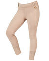 Beige Coloured Dublin Childrens Cool It Everyday Riding Tights On A White Background #colour_beige