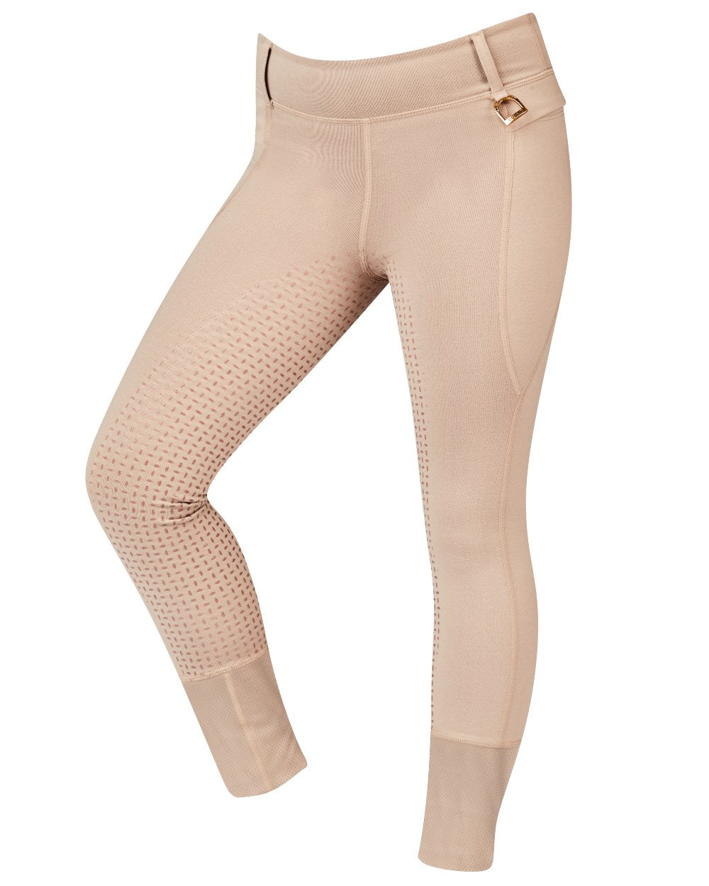 Beige Coloured Dublin Childrens Cool It Everyday Riding Tights On A White Background 