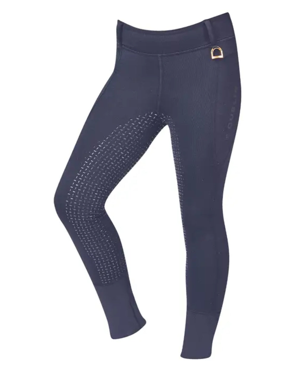 True Navy Coloured Dublin Childrens Cool It Everyday Riding Tights On A White Background 