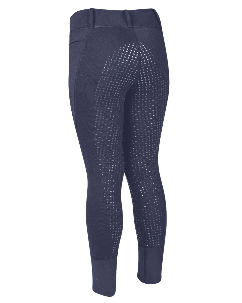 True Navy Coloured Dublin Childrens Cool It Everyday Riding Tights On A White Background 