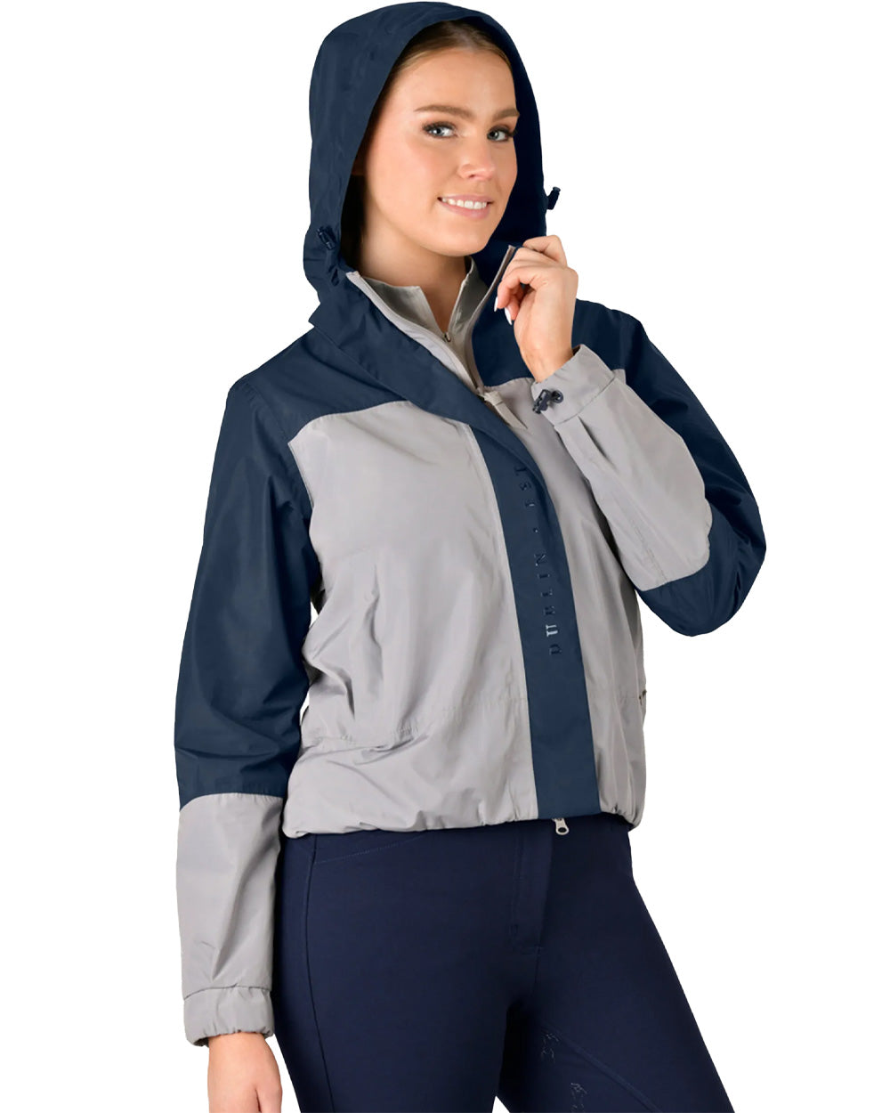 Gull/Navy Academy coloured Dublin Crissy Womens Colourblock Waterproof Jacket on White background