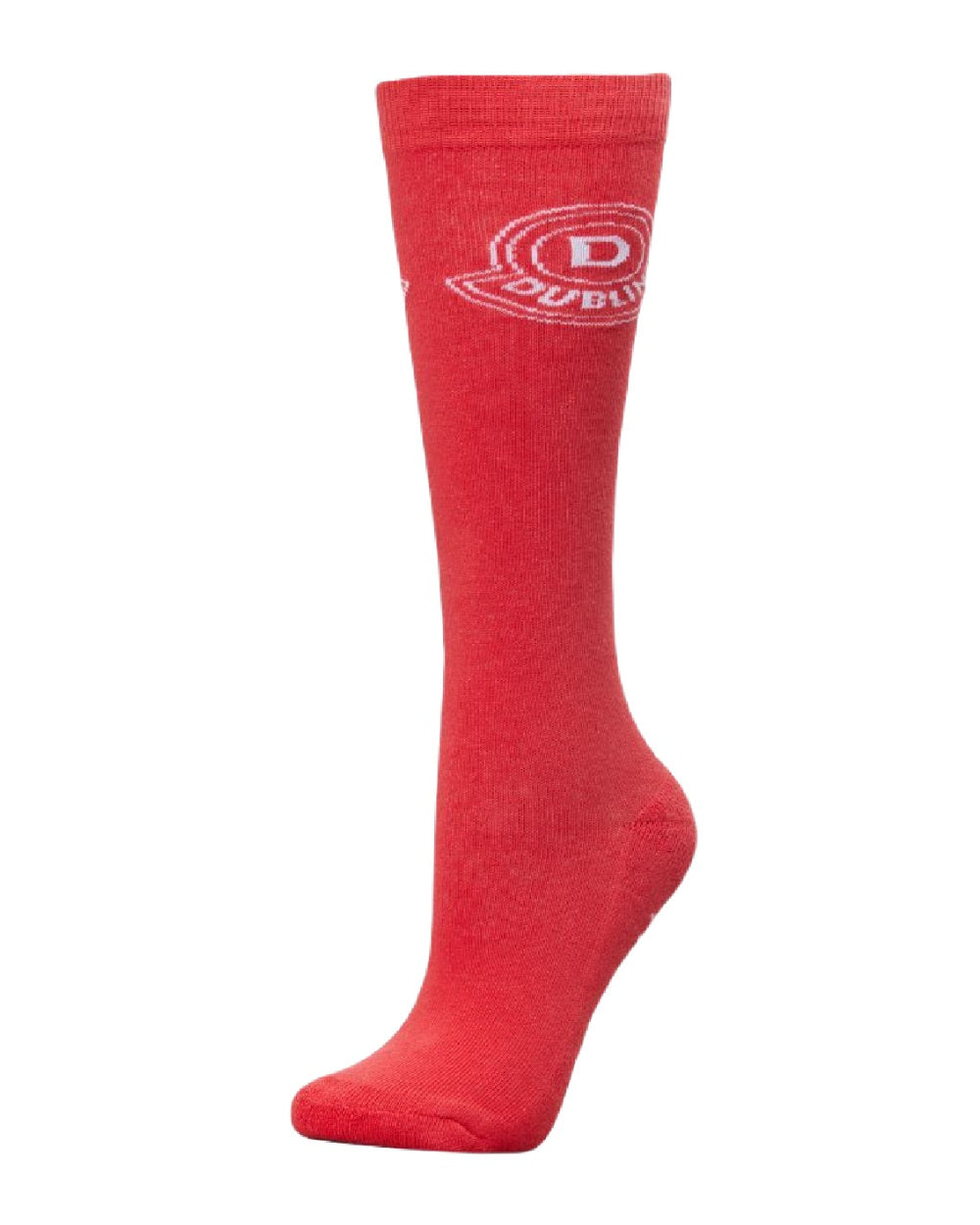 Coral Coloured Dublin Logo Socks On A White Background 