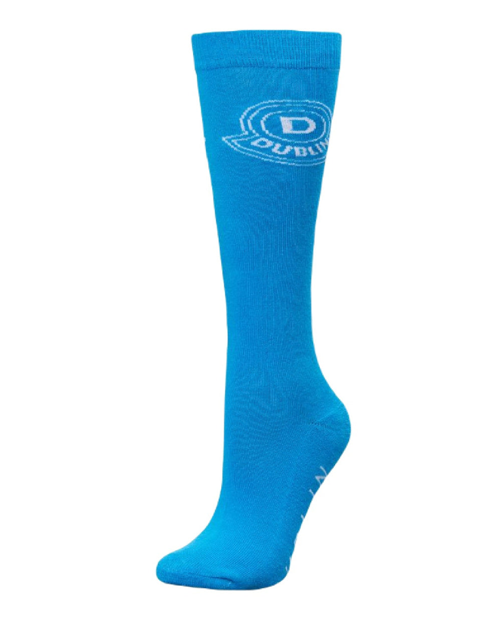 Ocean Coloured Dublin Logo Socks On A White Background 