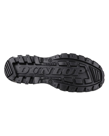 Black coloured Dunlop Dee Calf Length Wellingtons on white background 