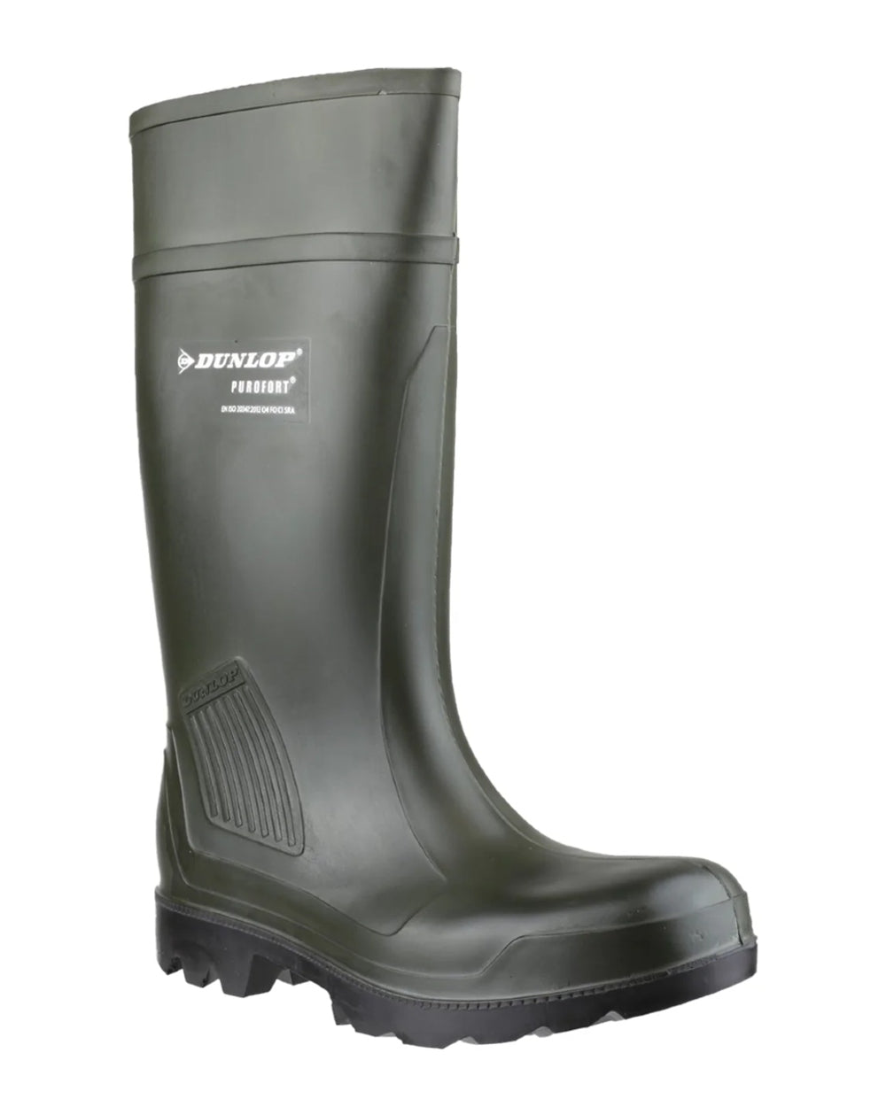 Green coloured Dunlop Purofort Professional Wellingtons - Non-Safety on white background 