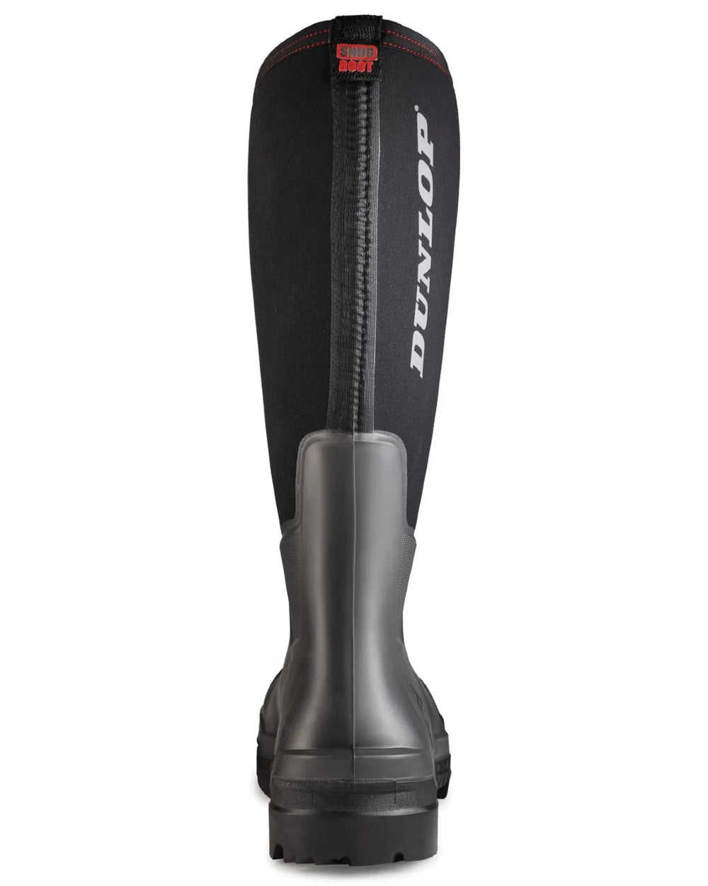 Black coloured Dunlop Snugboot Workpro Full Safety Wellingtons on white background 