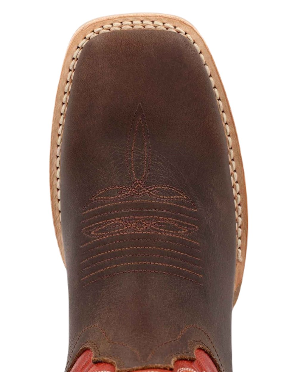 Worn Brown Chili Pepper Coloured Durango Mens Rebel Pro Western Unique Boots on White Background
