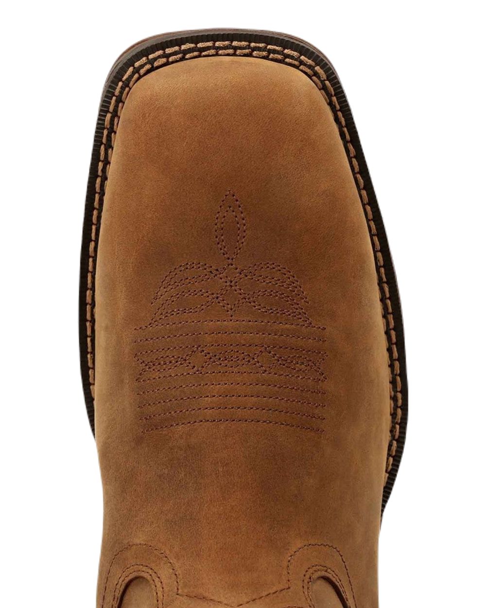 Russet Coloured Durango Mens Rebel Waterproof Western Boots on White Background
