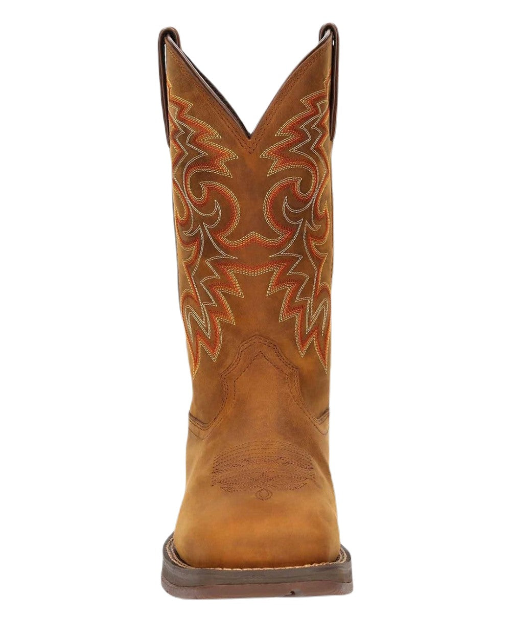 Russet Coloured Durango Mens Rebel Waterproof Western Boots on White Background
