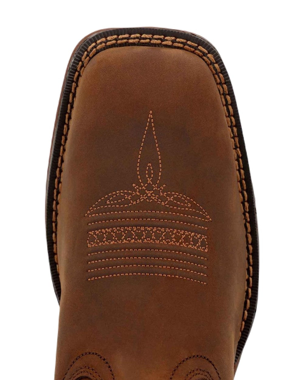 Brown Coloured Durango Mens Rebel Waterproof Western Boots on White Background
