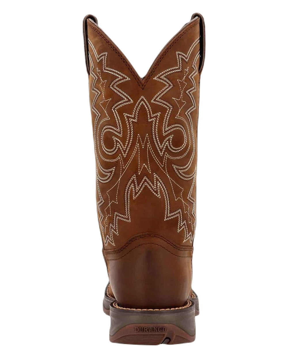 Brown Coloured Durango Mens Rebel Waterproof Western Boots on White Background

