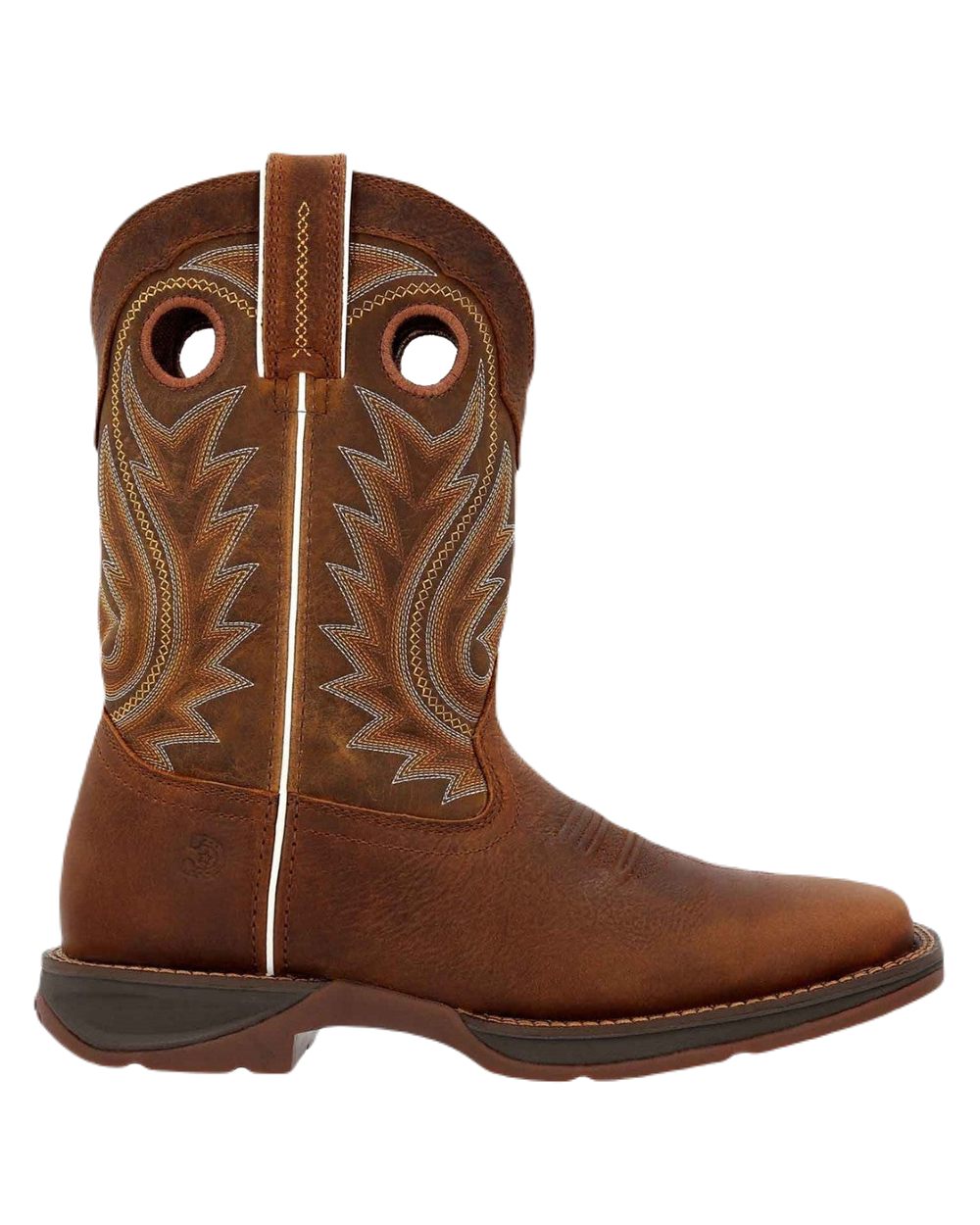Saddle Brown Coloured Durango Mens DDB0377 Rebel Western Boots on White Background
