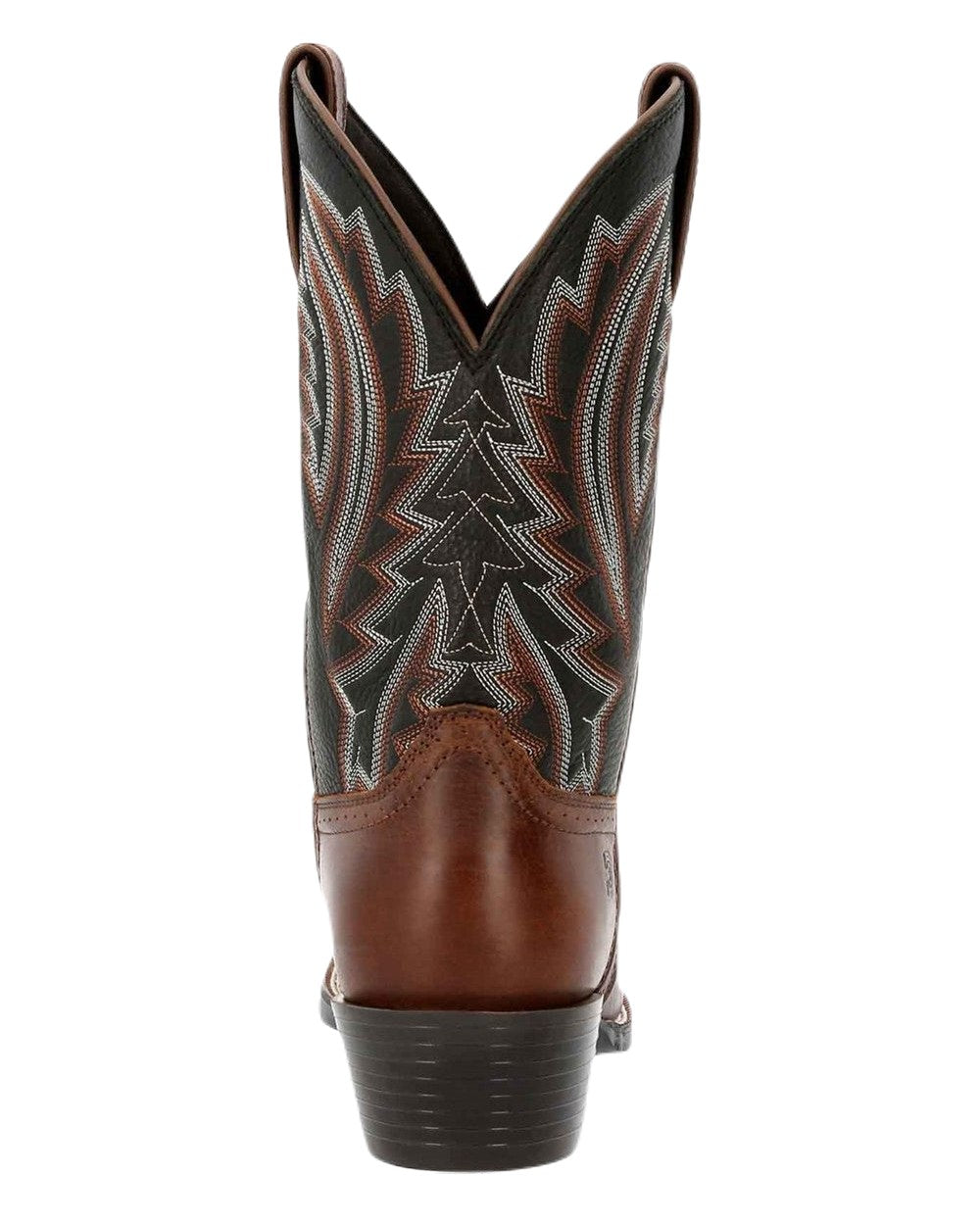 Dark Chestnut Black Onyx Coloured Durango Mens Westward Western Boots on White Background
