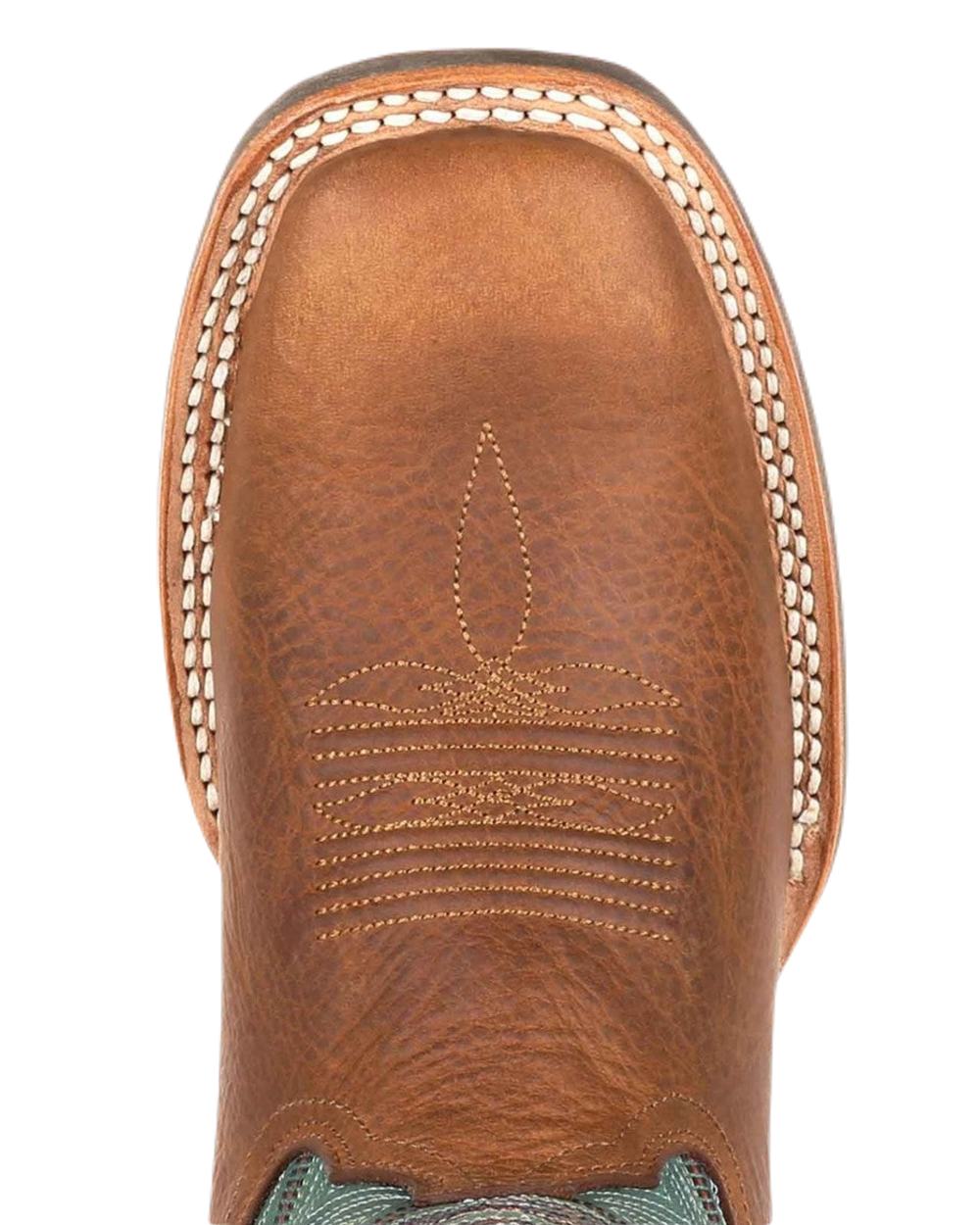 Wheat Tidal Teal Coloured Durango Womens Rebel Pro Western Cowboy Boots on White Background
