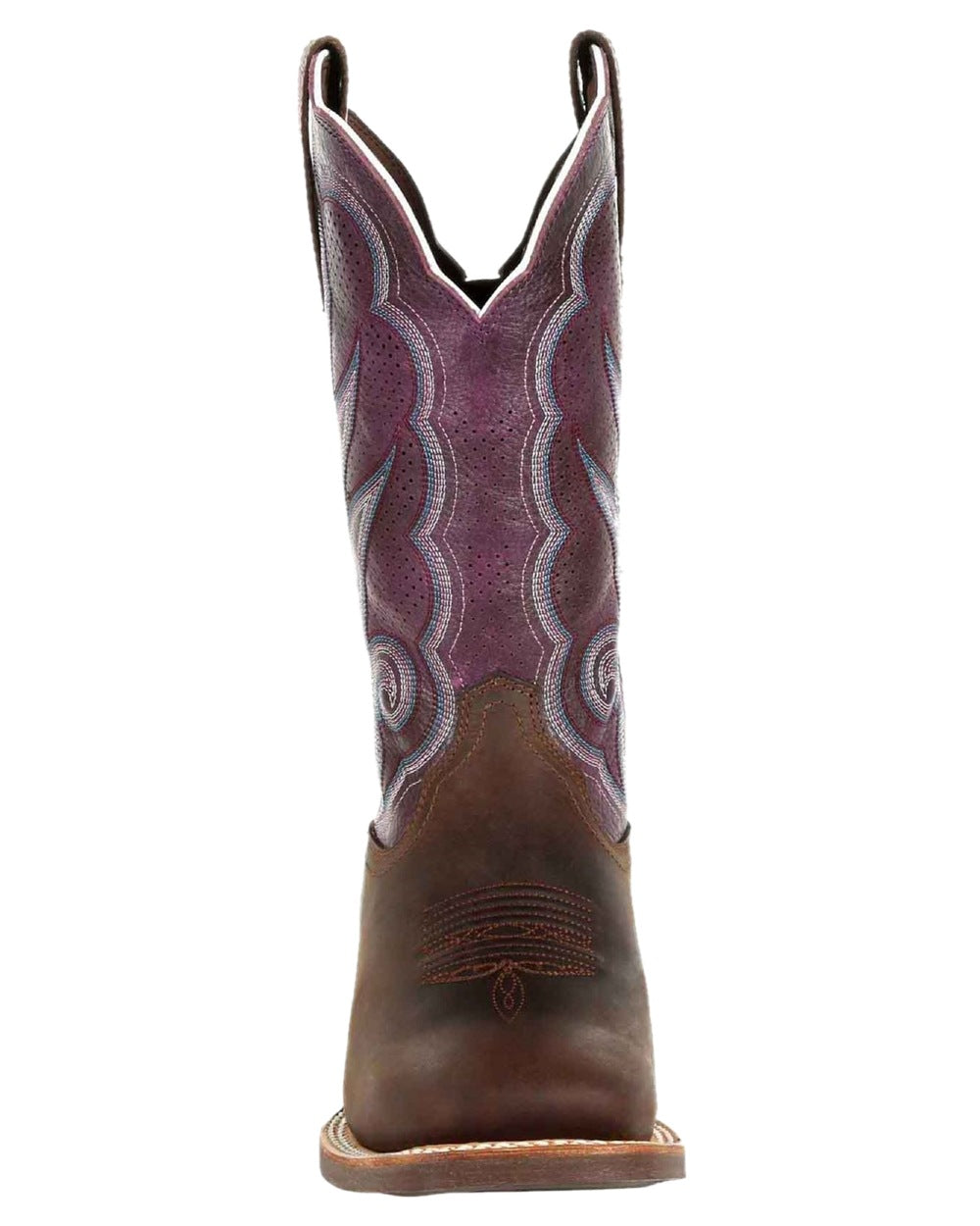 Oilded Brown Plum Coloured Durango Womens DRD0377 Lady Rebel Pro Western Boots on White Background

