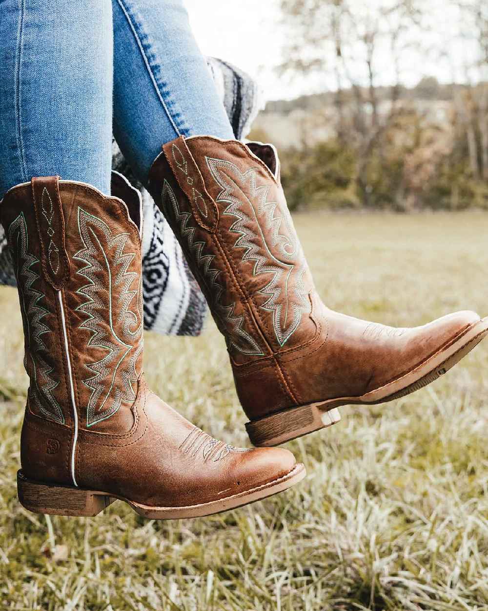 Burnished Sand Coloured Durango Burnished Sand Lady Rebel Pro Western Boots on Outdoor Background
