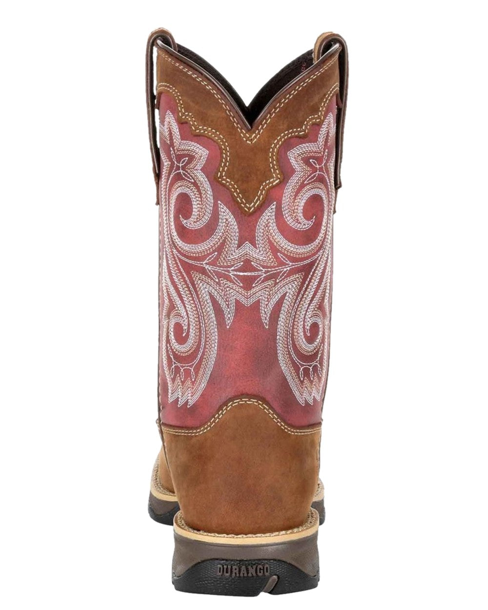 Briar Brown Rusty Red Coloured Durango Womens Briar Brown Rebel Western Boots on White Background
