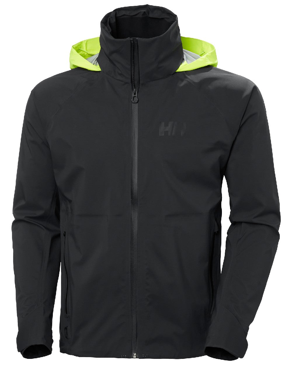 Ebony coloured Helly Hansen Mens HP Foil Shell Jacket 2.0 on white background 