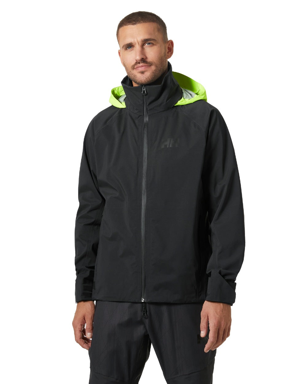 Ebony coloured Helly Hansen Mens HP Foil Shell Jacket 2.0 on white background 