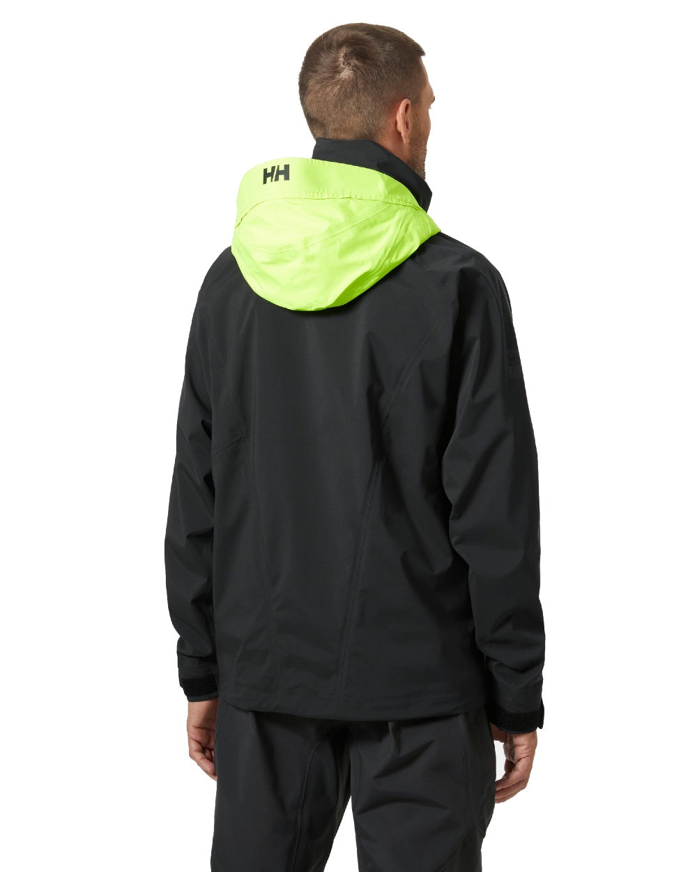 Ebony coloured Helly Hansen Mens HP Foil Shell Jacket 2.0 on white background 