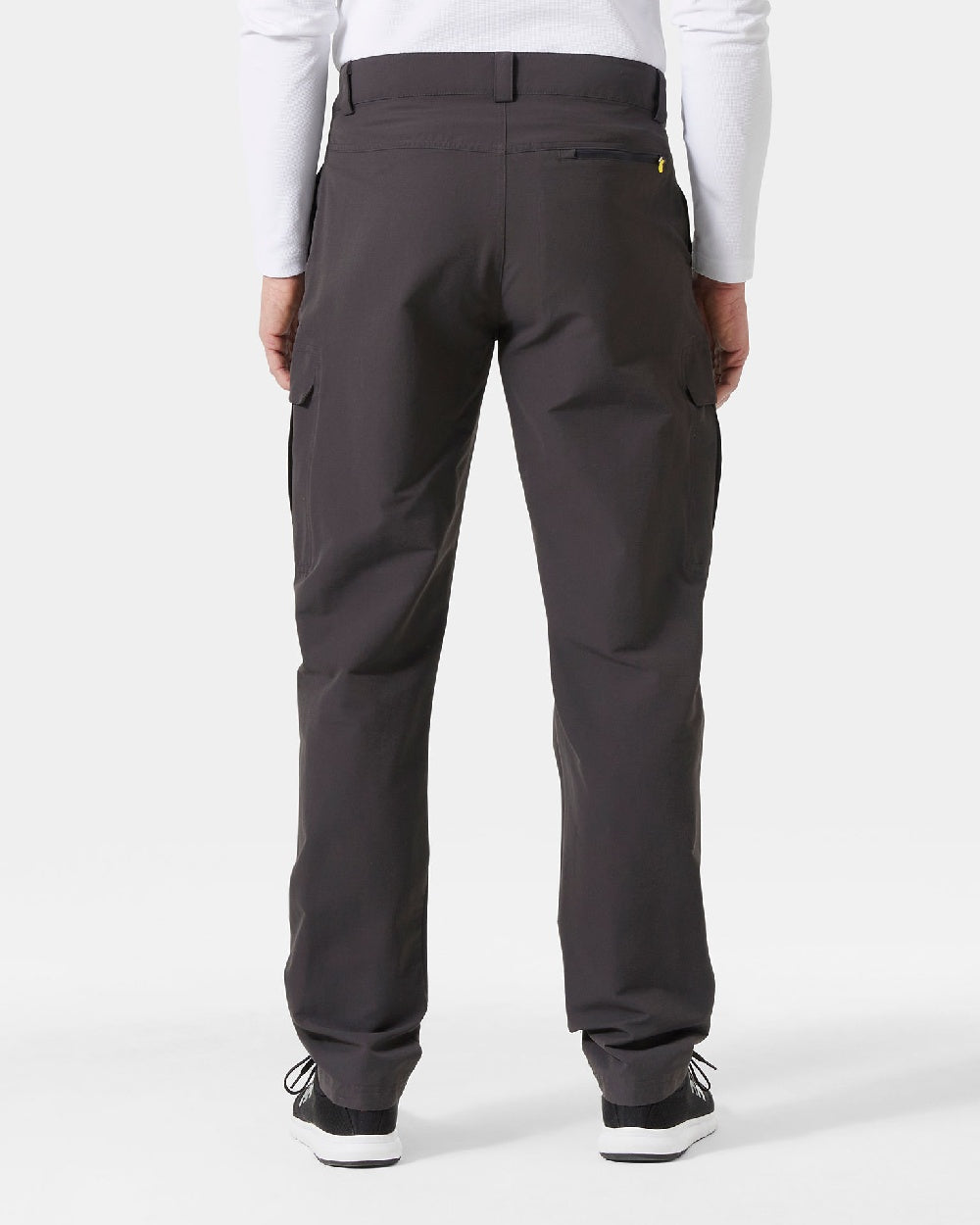 Ebony coloured Helly Hansen Mens HH quick dry cargo pant on grey background 