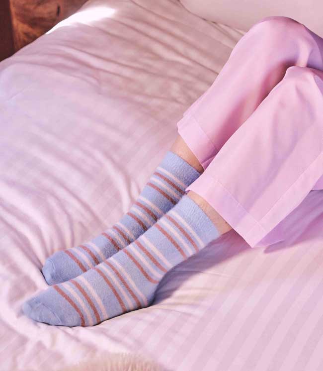 Striped fluffy bed socks