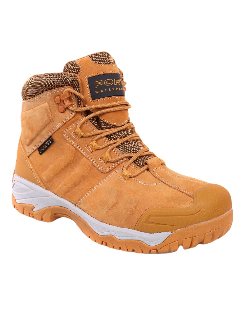 Honey Coloured Fort Blyth Safety Boot On A White Background