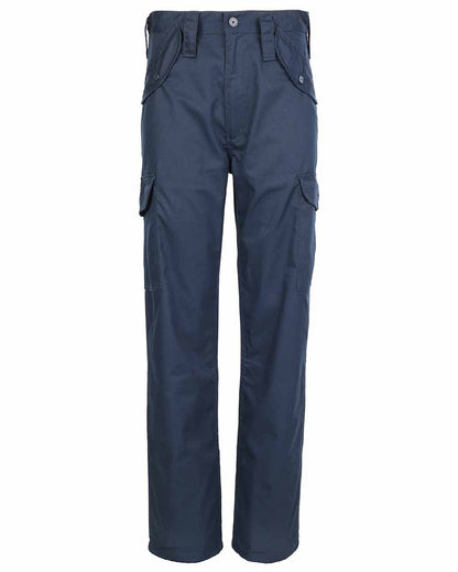 Navy Coloured Fort Combat Trousers On A White Background 