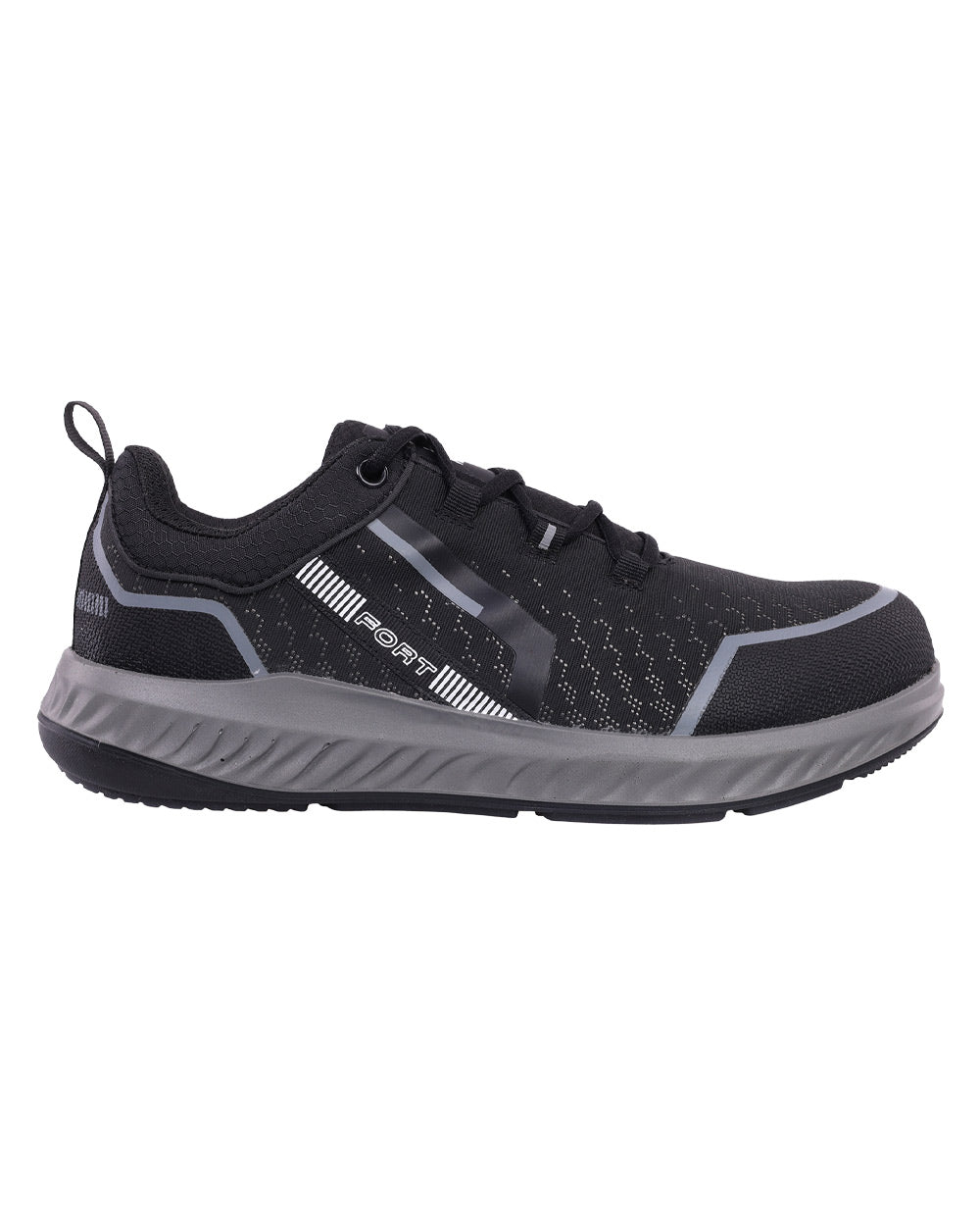 Black coloured Fort Evo Safety Trainer on White background