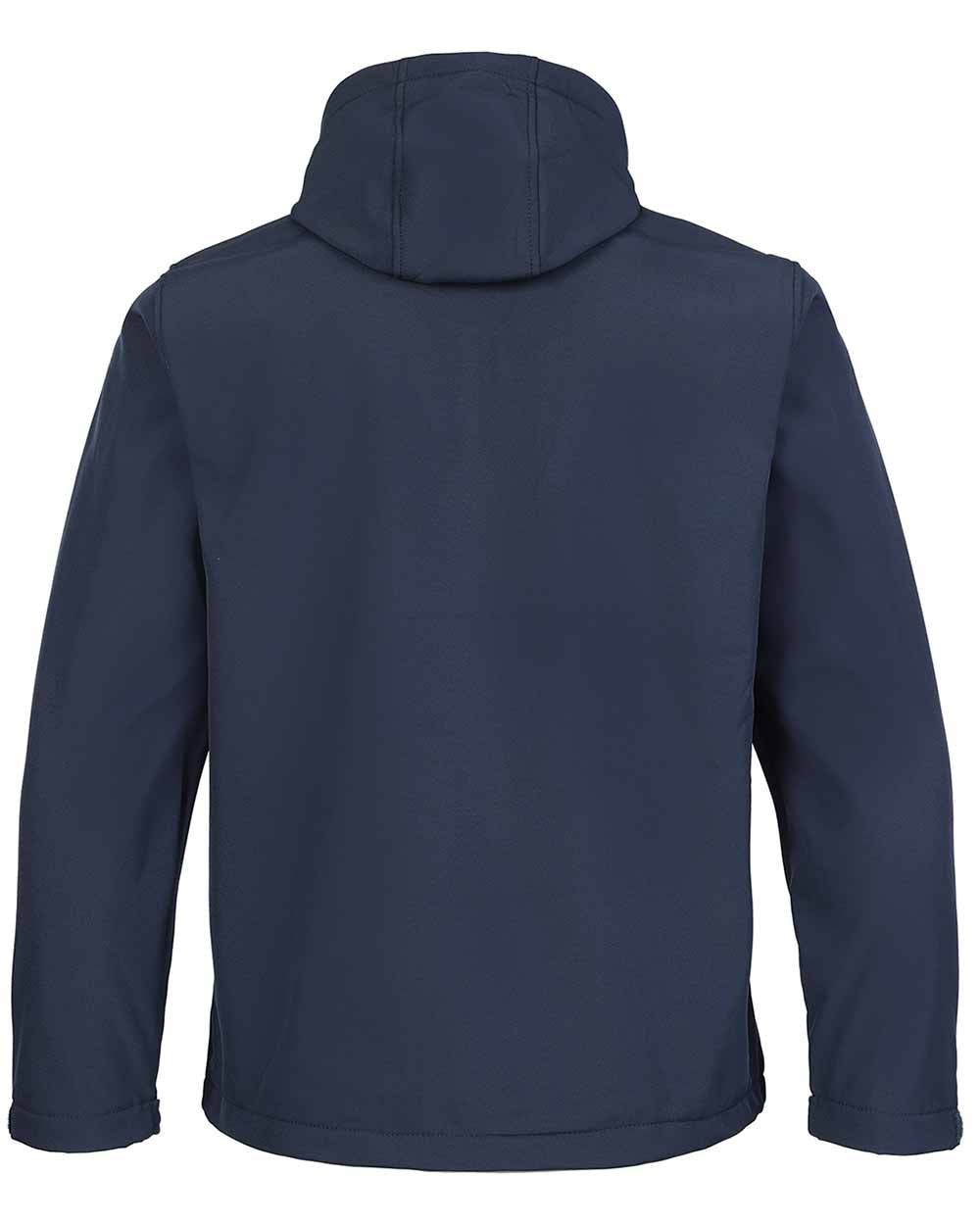 Navy Blue Coloured Fort Holkham Hooded Softshell Jacket On A White Background 