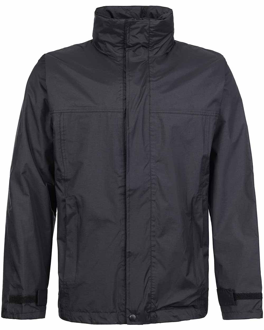 Black Coloured Fort Rutland Waterproof Jacket On A White Background