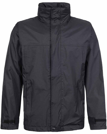 Black Coloured Fort Rutland Waterproof Jacket On A White Background