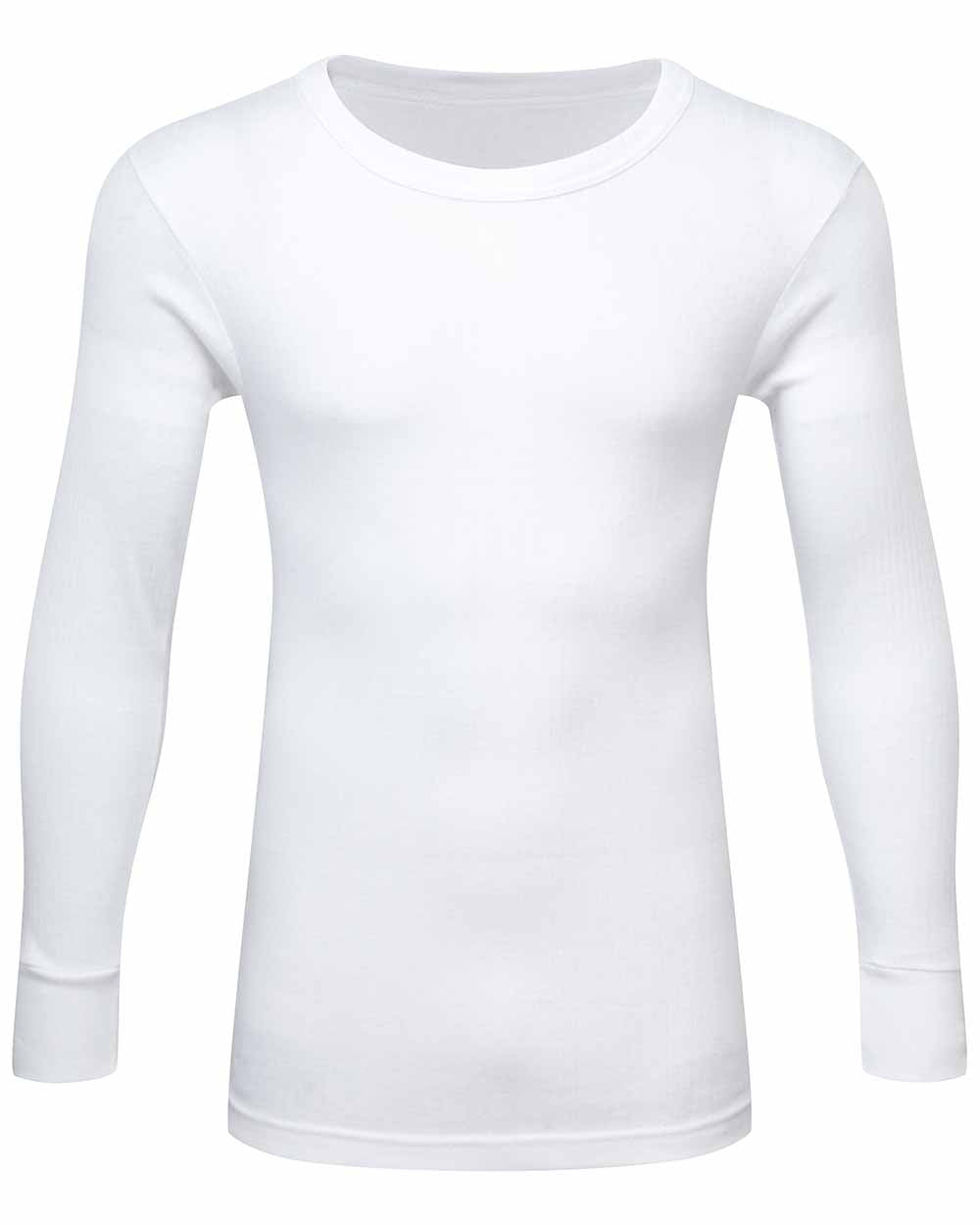 White Coloured Fort Thermal Long Sleeve Vest On A White Background 