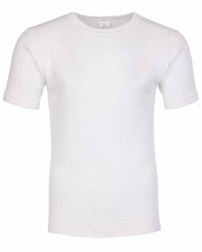 White Coloured Fort Thermal Short Sleeved Vest On A White Background 