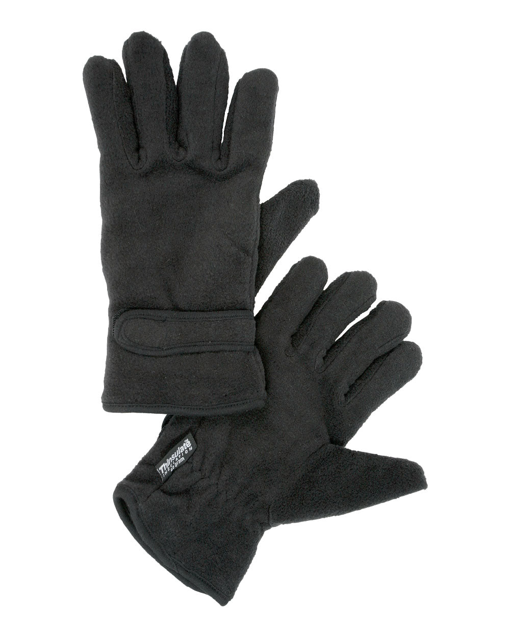 Black coloured Fort Thinsulate Fleece Glove on White background