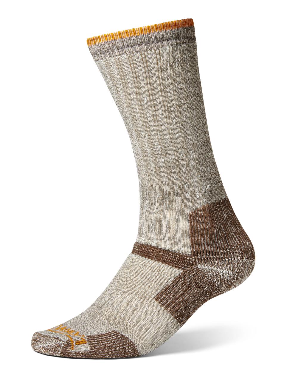 Dark Brown Melange coloured Gateway1 Ultra calf socks on white background 